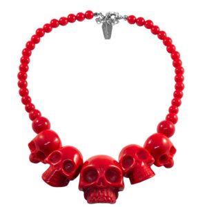 NECKLACE SKULL RED