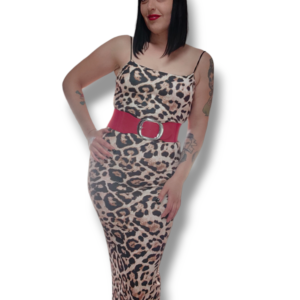 Vestido maxi tirantes canale leopardo