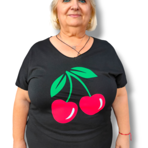 Camiseta pico cherry negro