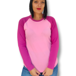 Camiseta canale doble pink manga larga