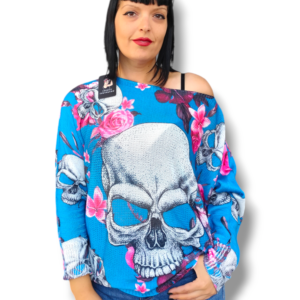 Jersey hilo skull azul